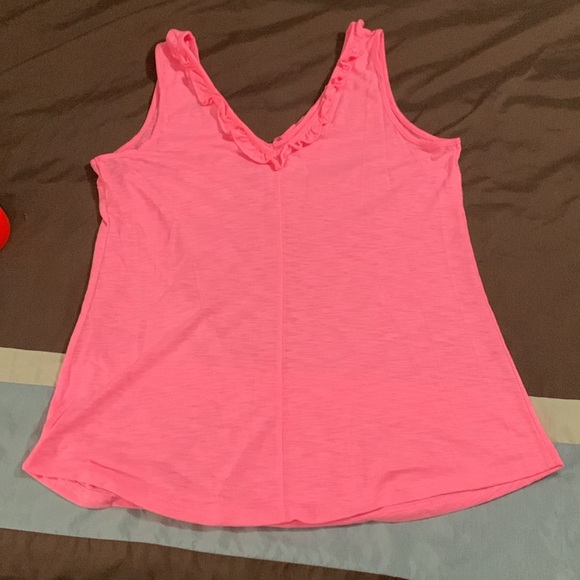 EUC Women’s size L Lilly Pulitzer pink ruffled tank top - Picture 6 of 6